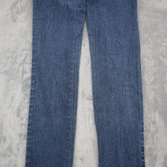 Hot Bottoms Pants Womens 5 Blue Mid Rise Straight Cut Flat Front Jeans - Picture 16 of 16